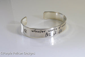 Beatles song lyric bracelet - Whisper words of wisdom let it be - Purple Pelican Designs