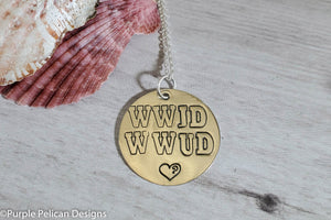 WWJD What Would Jesus Do Sterling Silver Pendant Necklace - Purple Pelican Designs