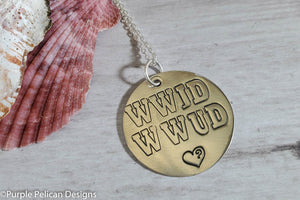 WWJD What Would Jesus Do Sterling Silver Pendant Necklace - Purple Pelican Designs
