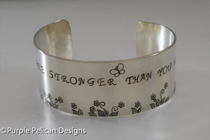 F---K CANCER floral bracelet - You are stronger than you know - Purple Pelican Designs