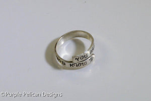 Sterling Silver Ring - You Are Stronger Than You Know - Purple Pelican Designs
