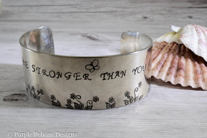 F---K CANCER floral bracelet - You are stronger than you know - Purple Pelican Designs