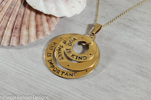 14k Gold Filled You is Kind, You is Smart, You is Important Pendant Necklace - Purple Pelican Designs