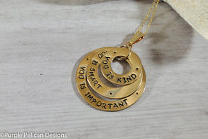 14k Gold Filled You is Kind, You is Smart, You is Important Pendant Necklace - Purple Pelican Designs