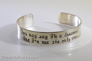 Song lyric Bracelet - You may say I'm a dreamer... - Purple Pelican Designs