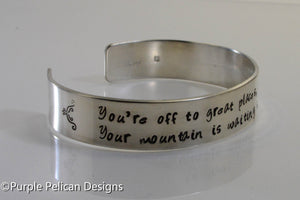 Dr. Seuss graduation quote bracelet - You're off to great places... - Purple Pelican Designs